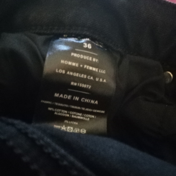 HOMME + FEMME JEANS ( mens black SIZE:36 ) - Picture 6 of 6